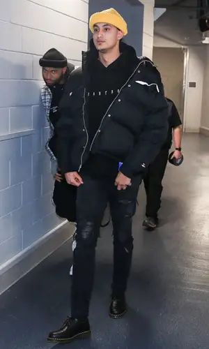 Kyle Kuzma wearing South Central Hills hoody