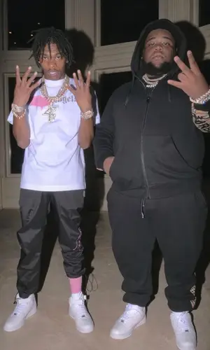 Rod Wave wearing Burberry hoody