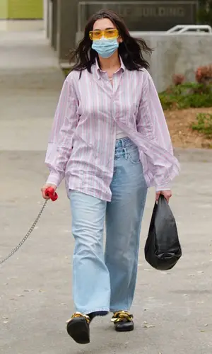 Dua Lipa wearing Etro shirt