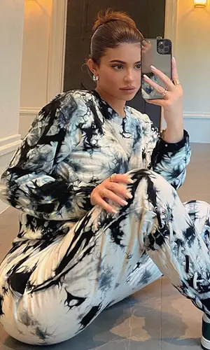 Kylie Jenner wearing Kendall + Kylie sweater