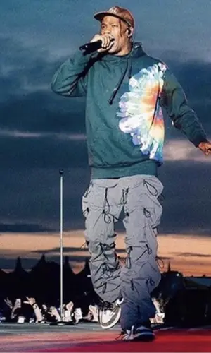 Travis Scott wearing Travis Scott Merch hoody