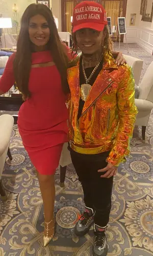 Lil Pump wearing Donald Trump Merch cap