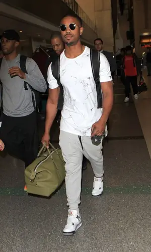 Michael B. Jordan wearing Zanerobe pants