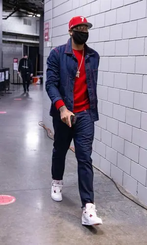 Carmelo Anthony wearing Valentino jacket