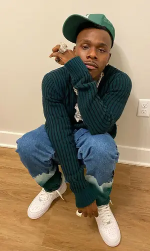 DaBaby wearing Off-White sweater