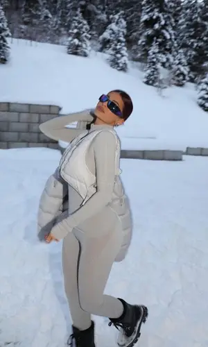 Kylie Jenner wearing Moncler jacket