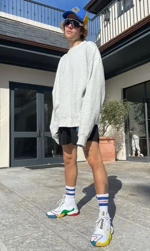 Justin Bieber wearing Vetements sock