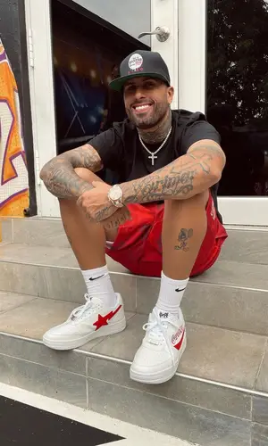 Nicky Jam wearing Bape shirt