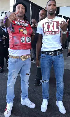 BlocBoy JB wearing Gucci belt