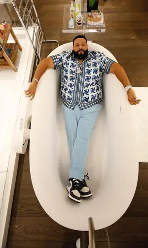DJ Khaled wearing Dolce & Gabbana trousers