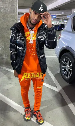 Toosii wearing Fragment jacket