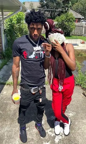 NBA YoungBoy wearing B.B. Simon belt