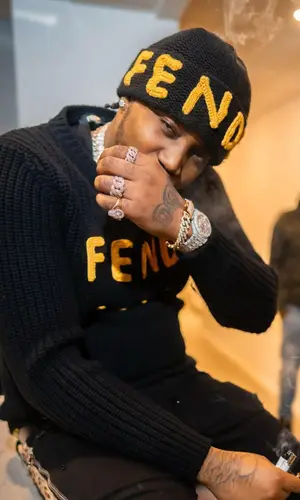 Fivio Foreign wearing Fendi hat