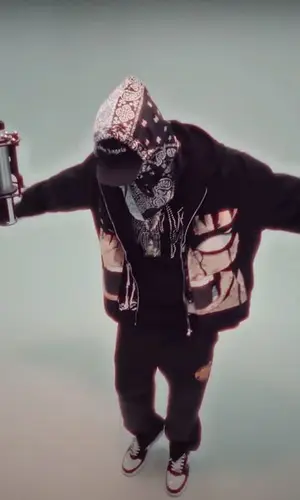 SODA LUV’s Outfit in Custom Jacket, SAINT MOB T-Shirt & Palm Angels Hat (2021)