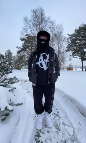 Rakhim wearing Undercover pants