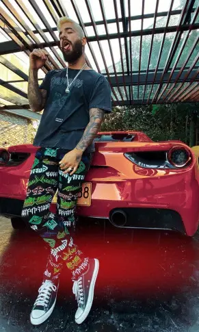 Maluma wearing Perroloco t-shirt
