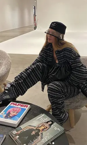 Kylie Jenner wearing Prada hat
