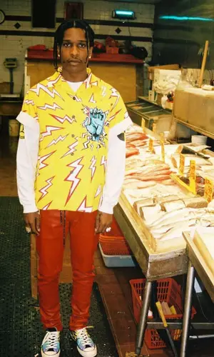 ASAP Rocky wearing Prada shirt