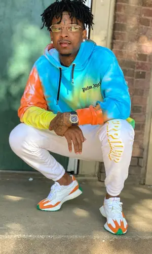 21 Savage wearing Palm Angels hoody