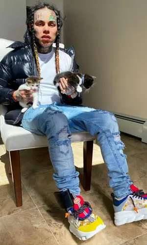 6ix9ine wearing Moncler jacket