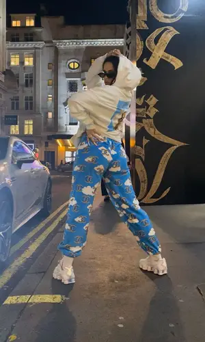 Rosalia wearing Custom pants