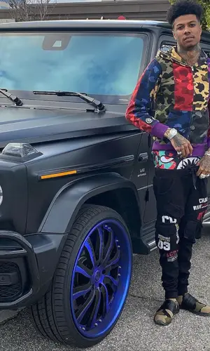 Blueface wearing Bape hoody
