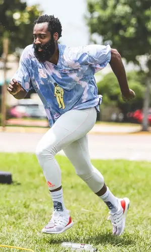 James Harden wearing Adidas other