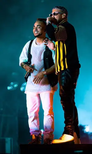 Jhay Cortez wearing Jean Paul Gaultier sweater