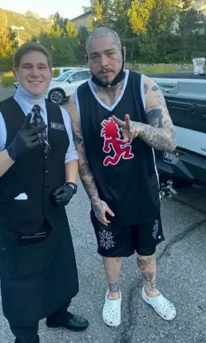 Post Malone wearing Crocs sandal