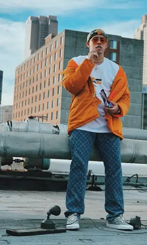 Bad Bunny wearing Supreme jeans
