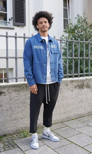 Leroy Sane wearing Dior t-shirt
