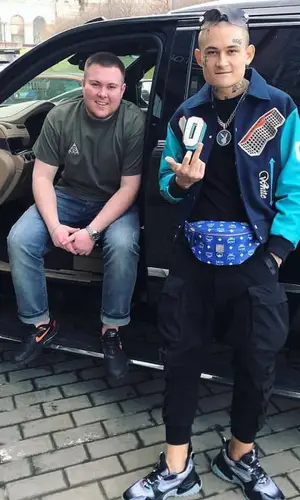 Morgenshtern wearing Off-White jacket