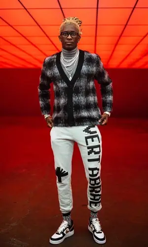 Young Thug wearing Goodfight sweater