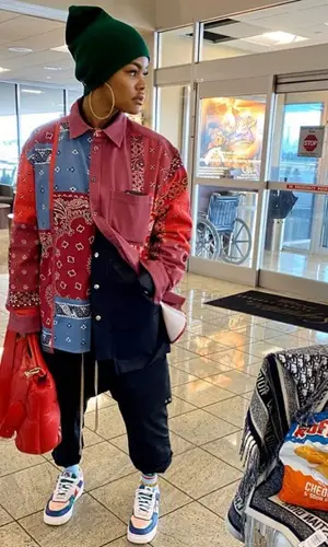 Teyana Taylor wearing Rick Owens trousers