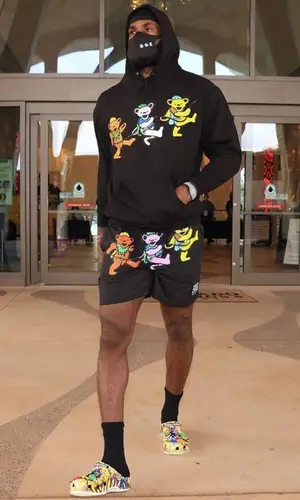 LeBron James wearing Grateful Dead shorts