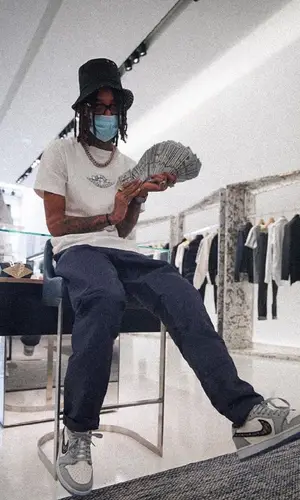 PnB Rock wearing Dior pants