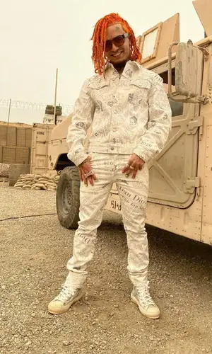 Lil Pump wearing Dior jacket