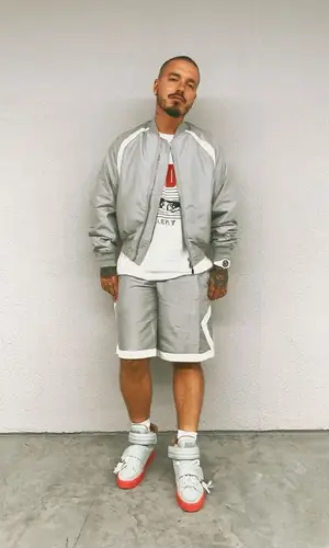 J Balvin wearing Dior shorts