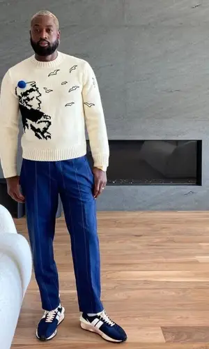 Dwyane Wade wearing Lanvin pants