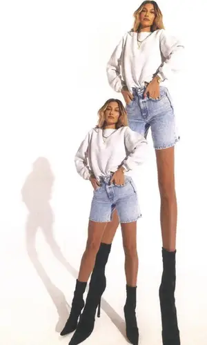 Hailey Bieber wearing Alexander Wang sweatshirt