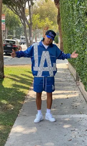 Ozuna wearing Mitchell & Ness cap