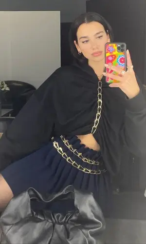 Dua Lipa wearing Dion Lee hoody