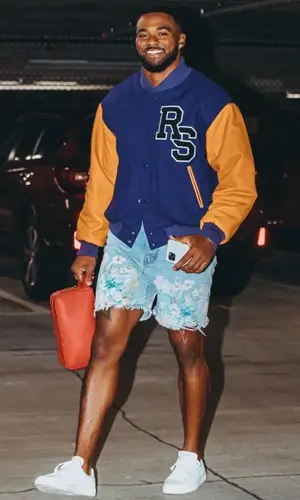 Jamal Adams wearing Amiri shorts