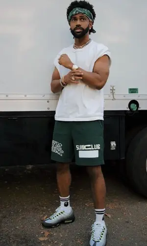 Big Sean wearing Cactus Plant Flea Market shorts