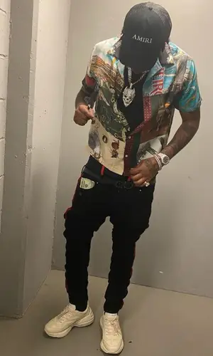 Fivio Foreign wearing Amiri cap