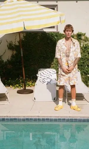 Justin Bieber wearing Drew House shirt