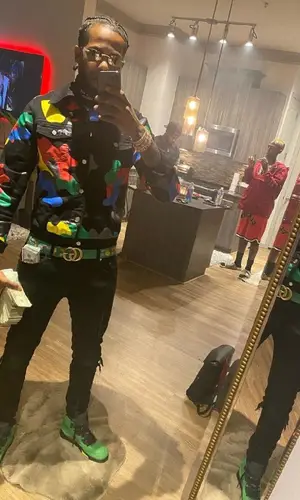 Hoodrich Pablo Juan wearing Gucci belt