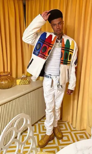 Blueface wearing B.B. Simon belt