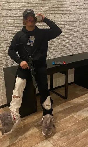 THRILL PILL wearing Raf Simons jeans