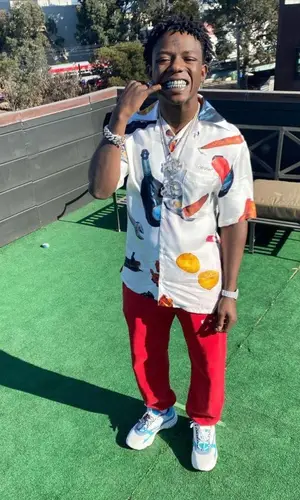 Jackboy wearing Off-White shirt